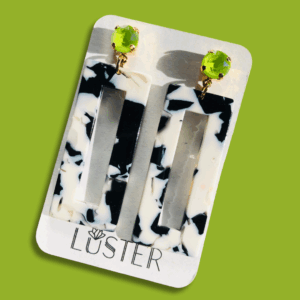 Black and white acrylic rectangle earrings