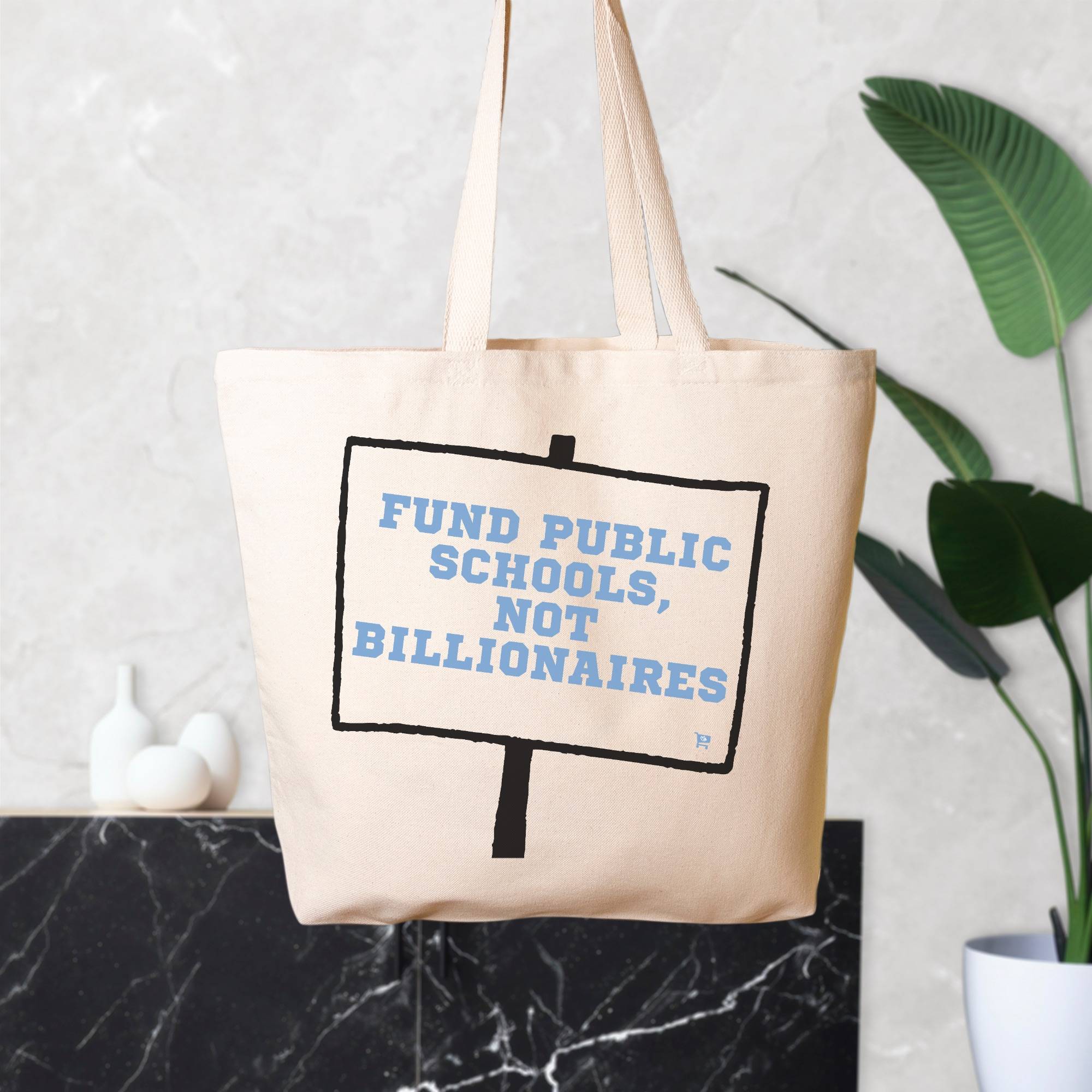 Fund Public Schools Not Billionaires Oversized Tote Little Blue Shop