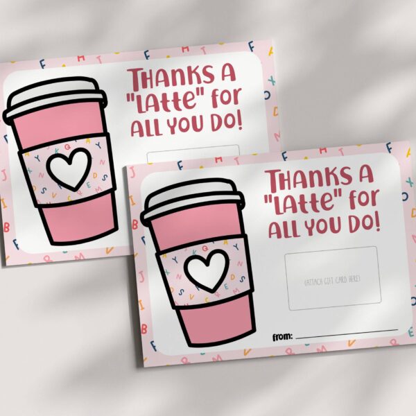 Pink Teacher Appreciation Coffee Gift Card Holder – INSTANT DOWNLOAD