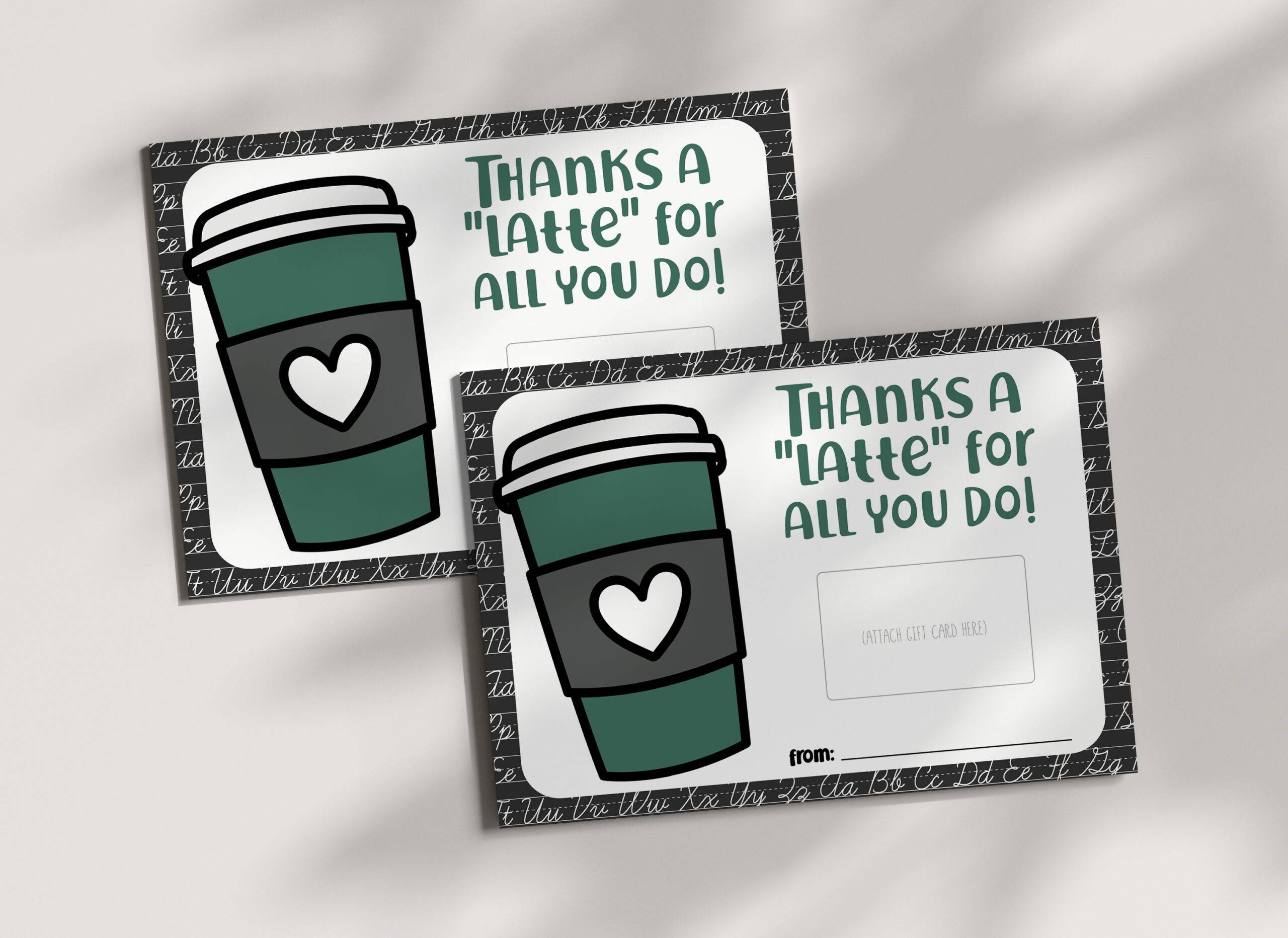 Teacher Appreciation Coffee Gift Card Holder - INSTANT DOWNLOAD - Image 2