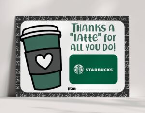 coffee gift card holder for teacher appreciation