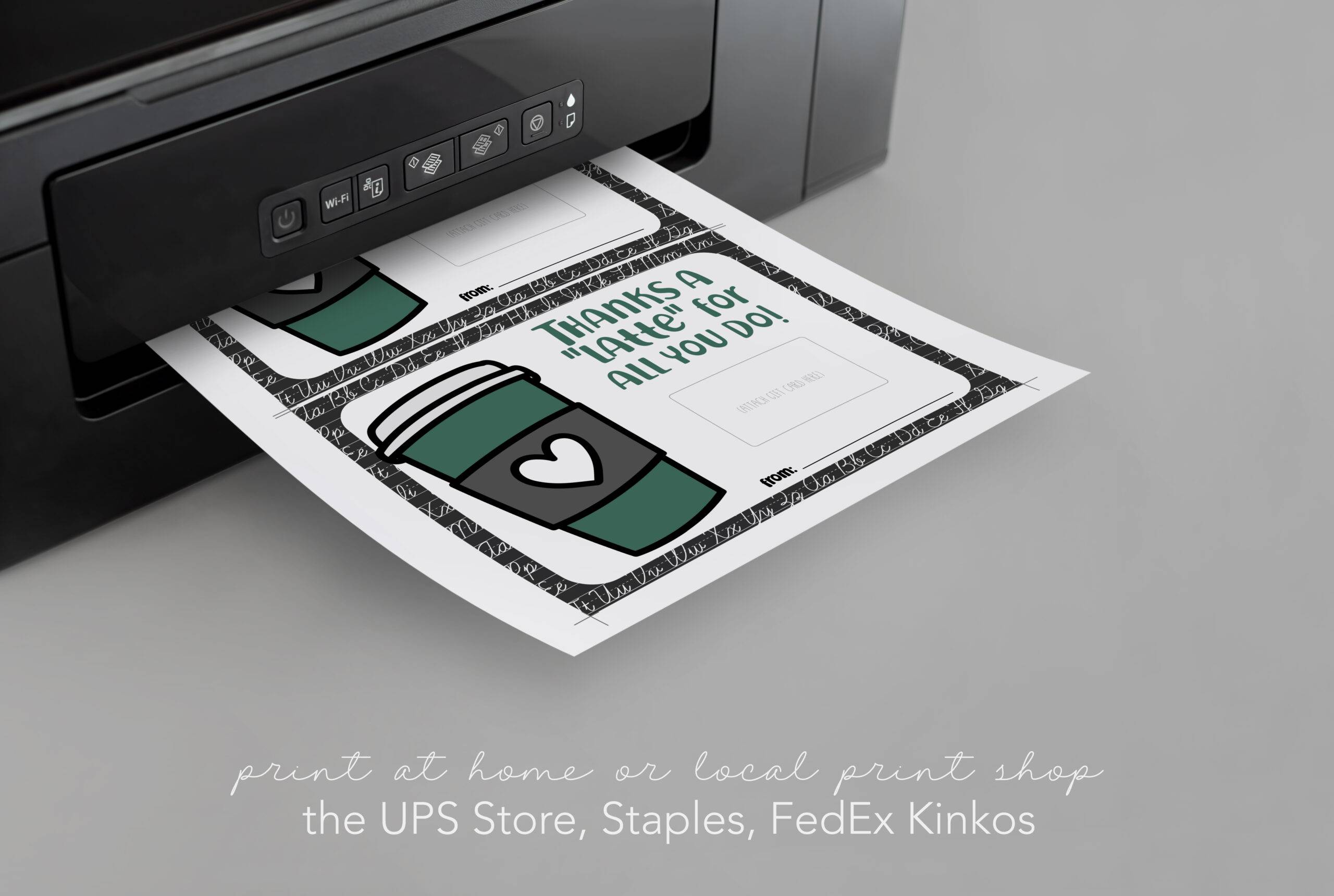 Teacher Appreciation Coffee Gift Card Holder - INSTANT DOWNLOAD - Image 4