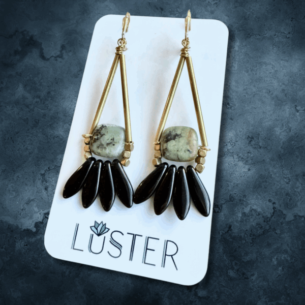 Stone + Glass Statement Earrings