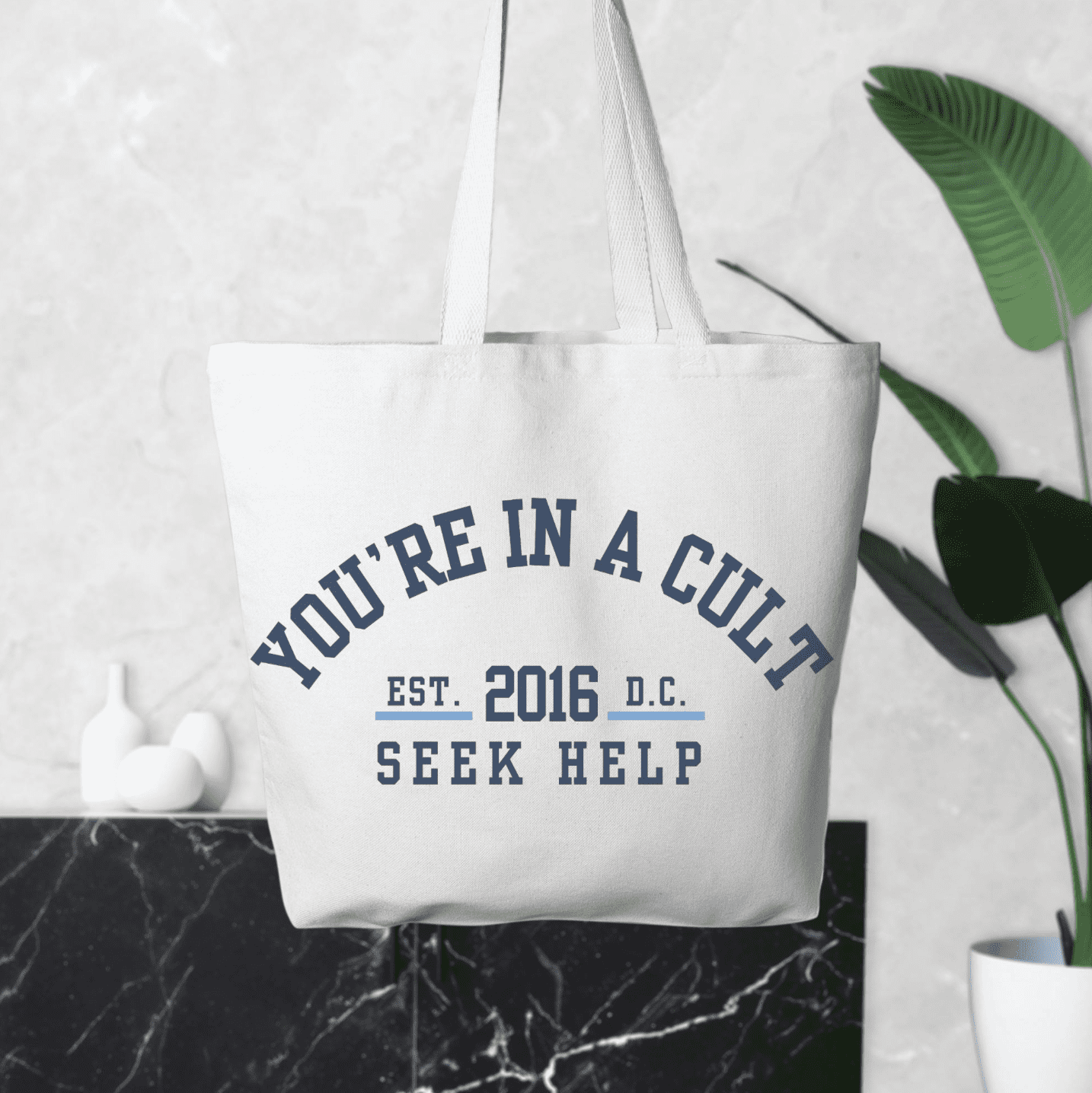 You're in a Cult Oversized Tote Little Blue Shop