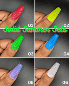 Summer Solid Color *Choose Your Color* - Hand-painted Reusable Press-On Nail Extensions 10 or 23 nails