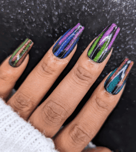 Fruit Stripe - Cat-Eye Rainbow Stripe False Press-On Nail Extensions 10pcs