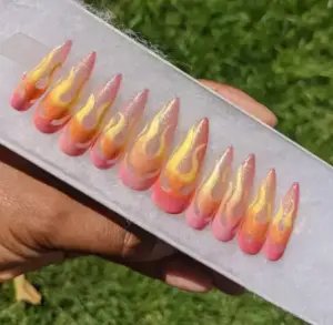 Hot Girl Summer - Color Changing ombré Flame False Press-On Nail Extensions 10pcs