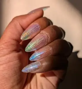 Fairy Wings - 3D Rainbow Fluted Glass Transparent Holographic False Press-On Nail Extensions 10pcs