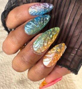 Jelly Beam - Rainbow Ombre 3D Blob Sheer Jelly Press-On Nail Extensions 10pcs