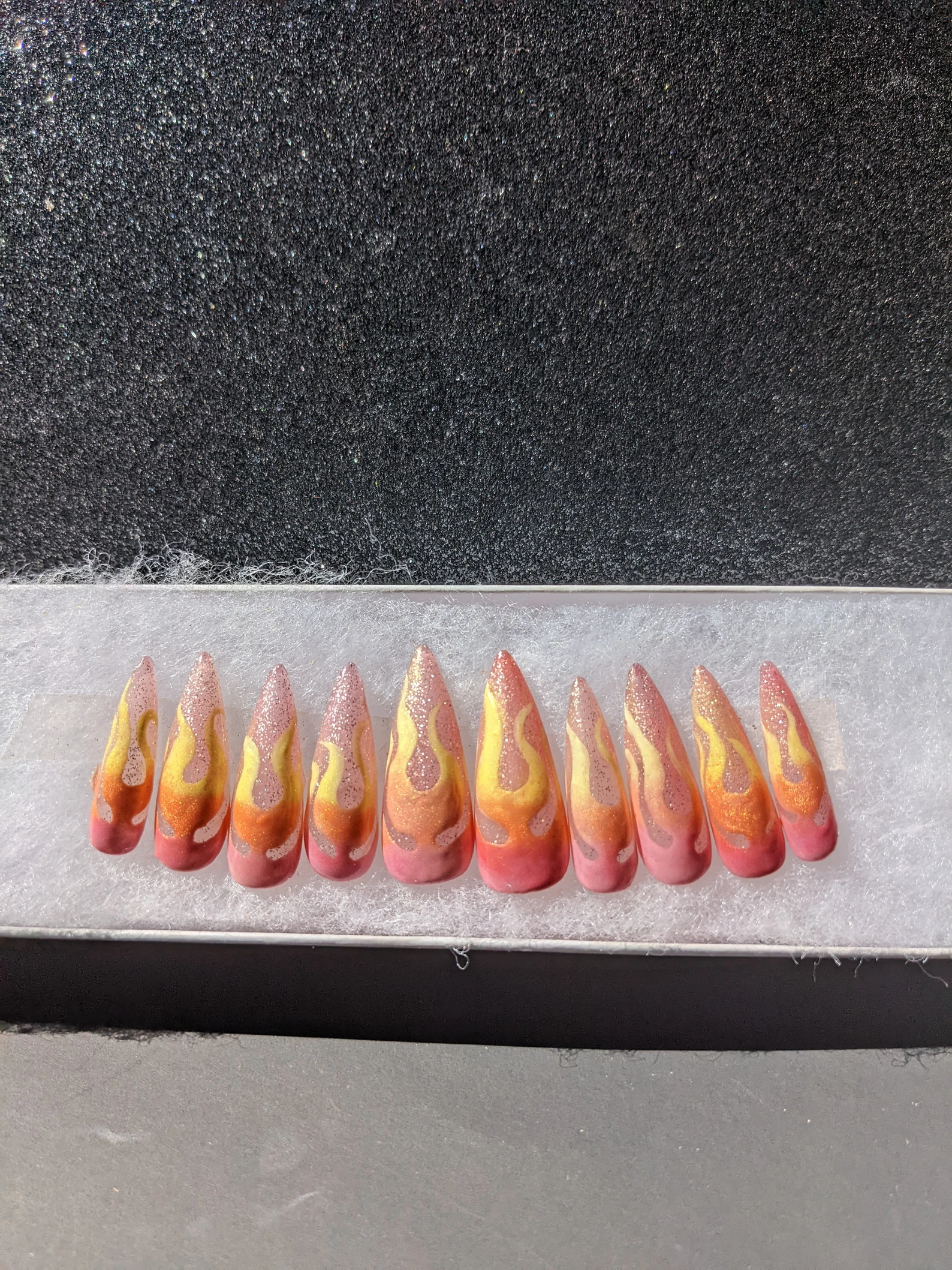 Hot Girl Summer - Color Changing ombré Flame False Press-On Nail Extensions 10pcs - Image 3