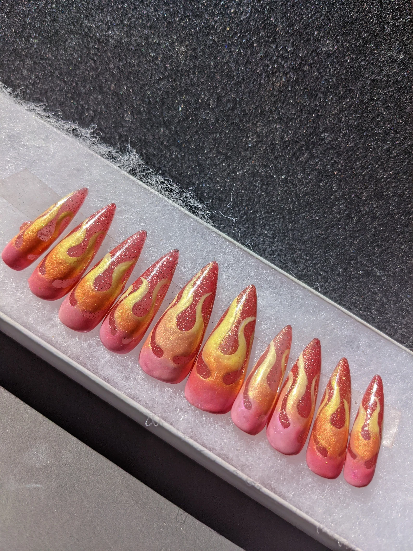 Hot Girl Summer - Color Changing ombré Flame False Press-On Nail Extensions 10pcs - Image 2