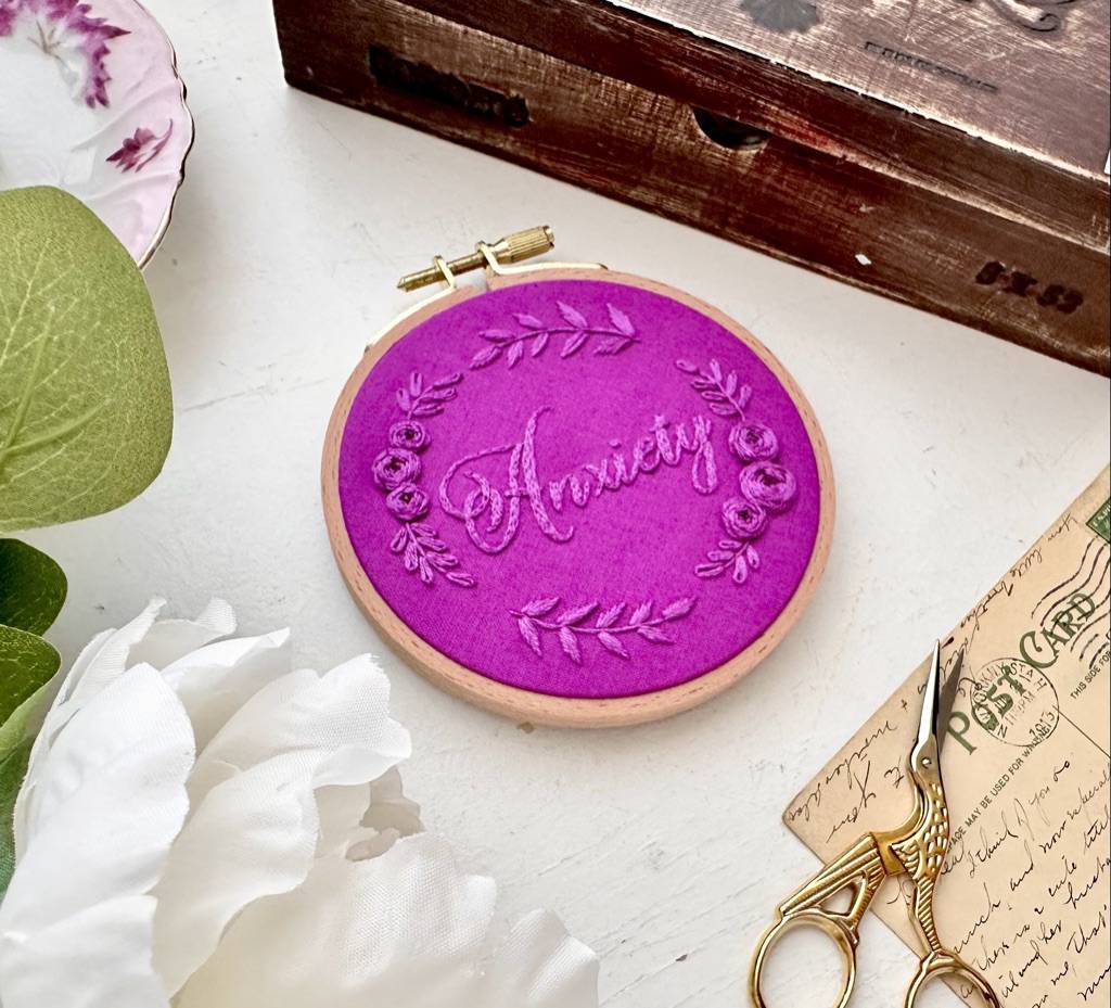 Anxiety 4 inch Monochrome Embroidery // KIT Multiple color options - Image 3