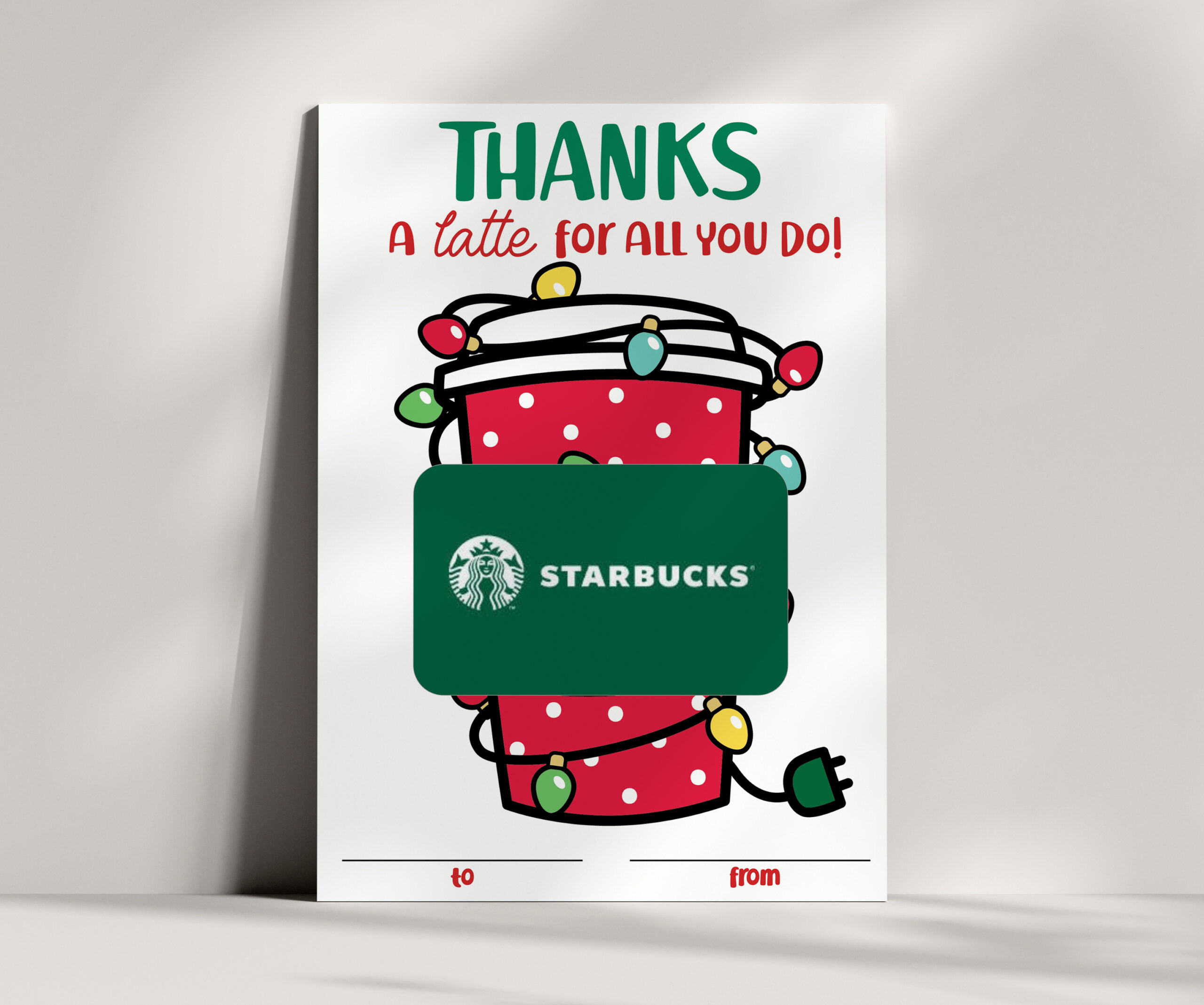 thanks a latte for all you do coffee gift card holder