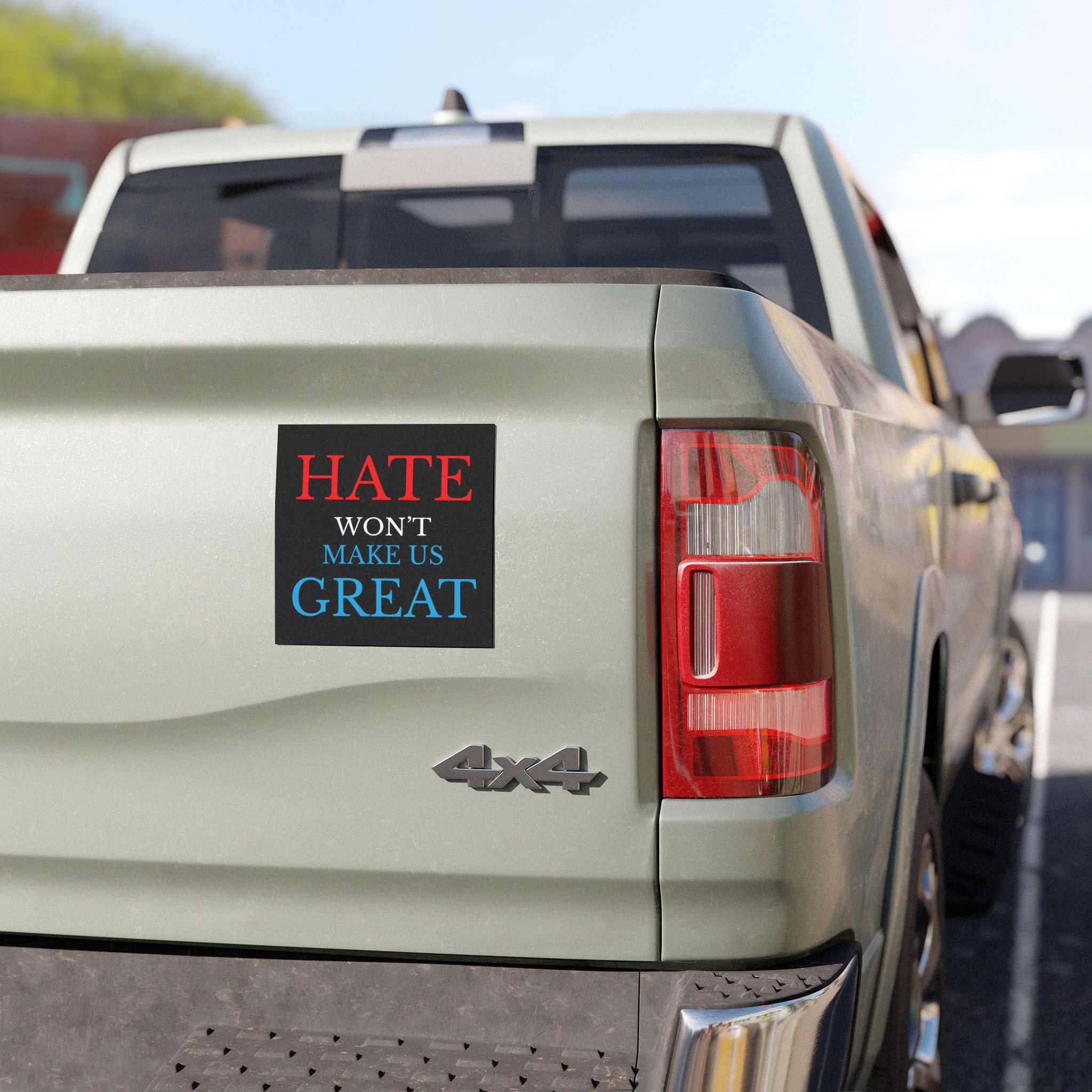 Hate Won't Make Us Great Car Magnet, Anti-MAGA - Image 2