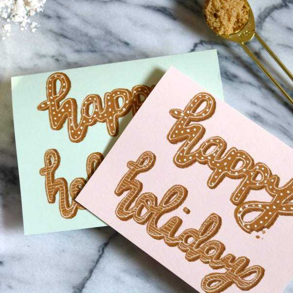 Happy Holidays Gingerbread Cookies Christmas Greeting Card