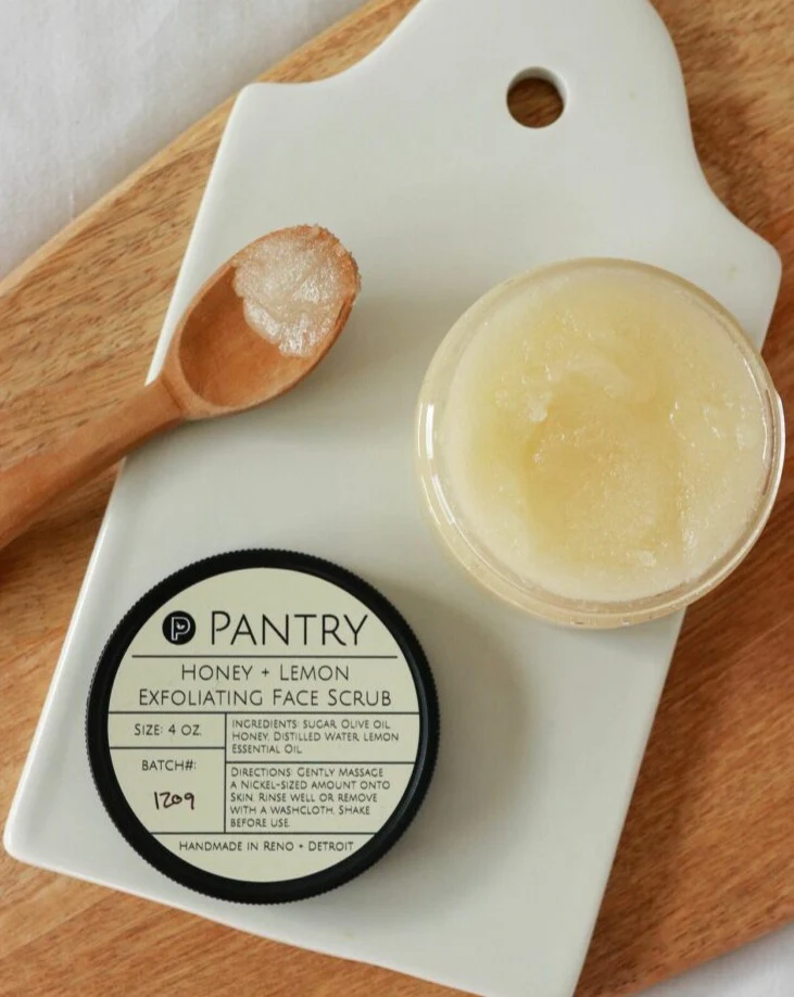 Honey + Lemon Exfoliating Face Scrub - Brightening Sugar Scrub by Pantry Products
