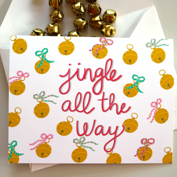 Jingle All the Way Christmas Holiday Greeting Card