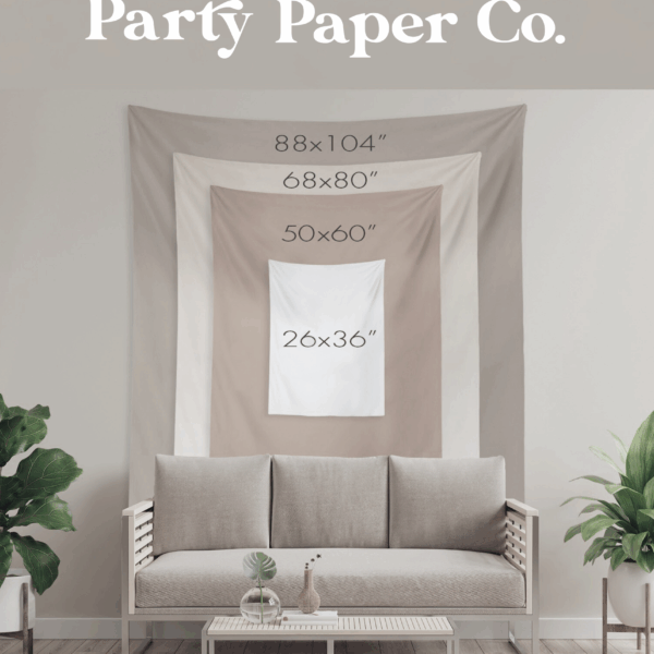 Beige Bow Baby Shower Backdrop Banner