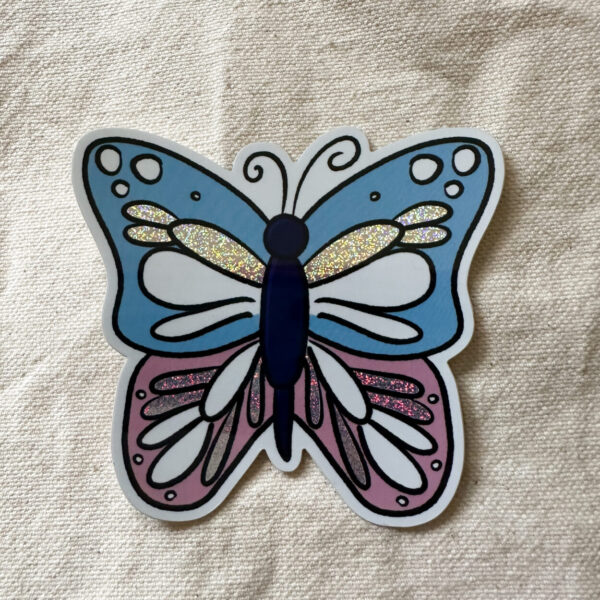 Glitter Butterfly Sticker (Glossy)