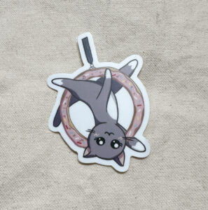 Cat on Donut Lyra Hoop Sticker (Matte)