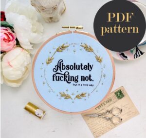 Absolutely not / Embroidery PDF Pattern Download 6 inch
