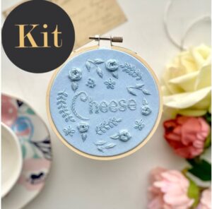 Cheese 4 inch Monochrome Embroidery // KIT Multiple color options
