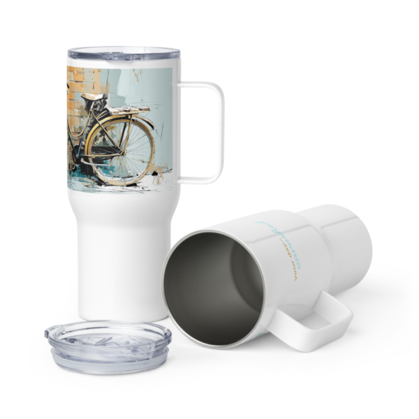 Travel Mug w/handle – Wheels – On Florentine Time (25 oz or 40 oz)