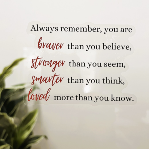 Always remember - Motivational Mirror Cling Reusable Window Decal