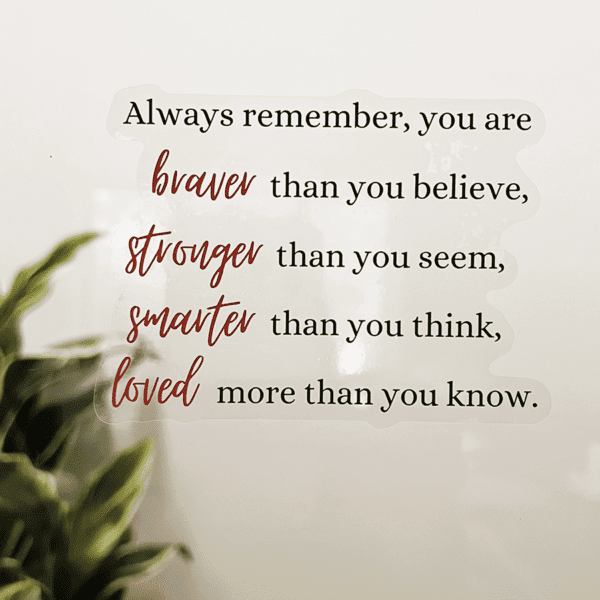 Always remember – Motivational Mirror Cling Reusable Window Decal