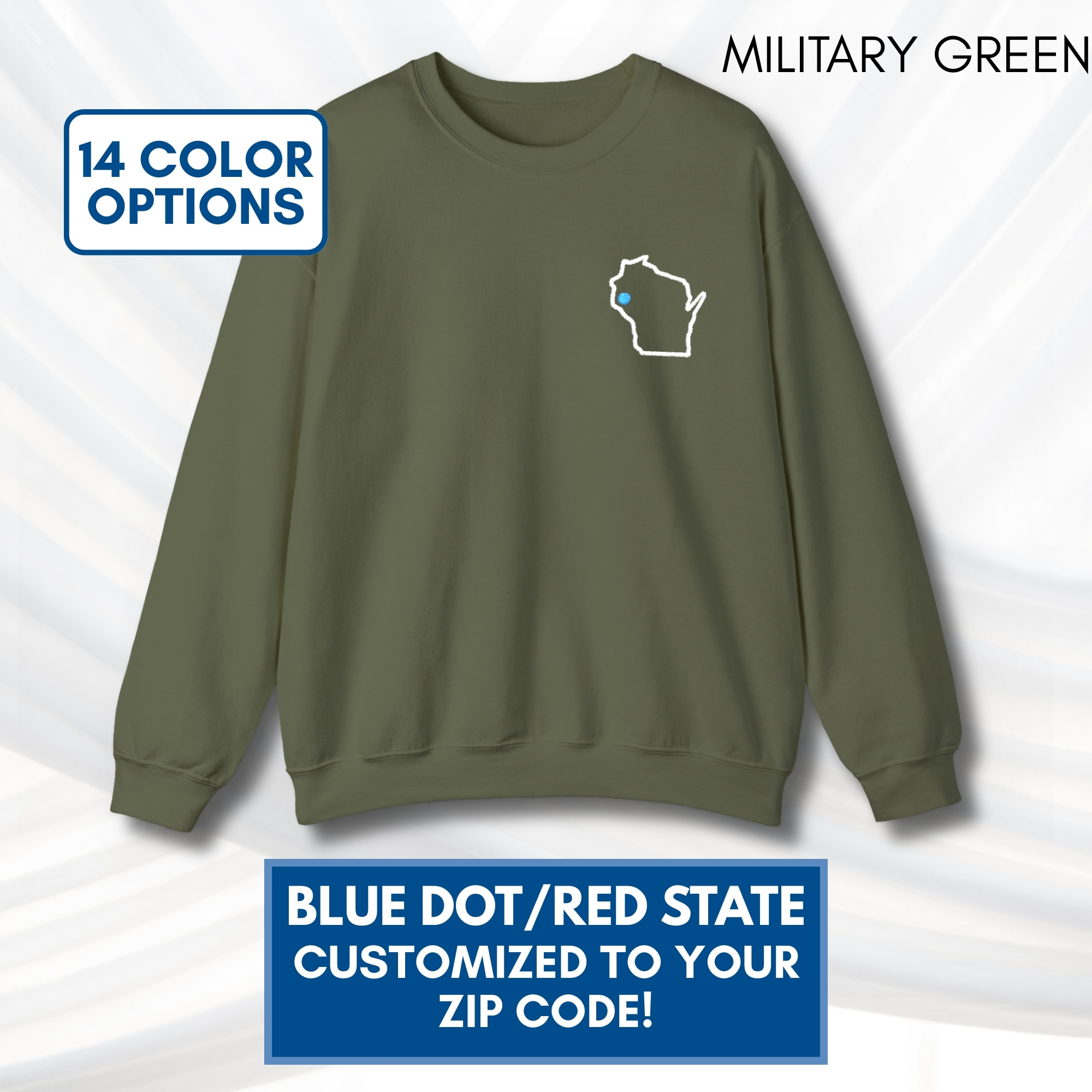 Custom-Blue-Dot-Red-State-Crewneck-Sweatshirt