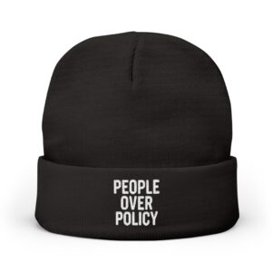 PEOPLE OVER POLICY BEANIE - BLACK