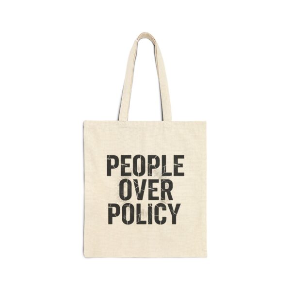 PEOPLE OVER POLICY COTTON CANVAS TOTE BAG
