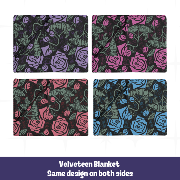Velveteen Blanket. Roses, Hearts, & Activism – Adult Language