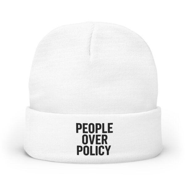 PEOPLE OVER POLICY BEANIE – WHITE