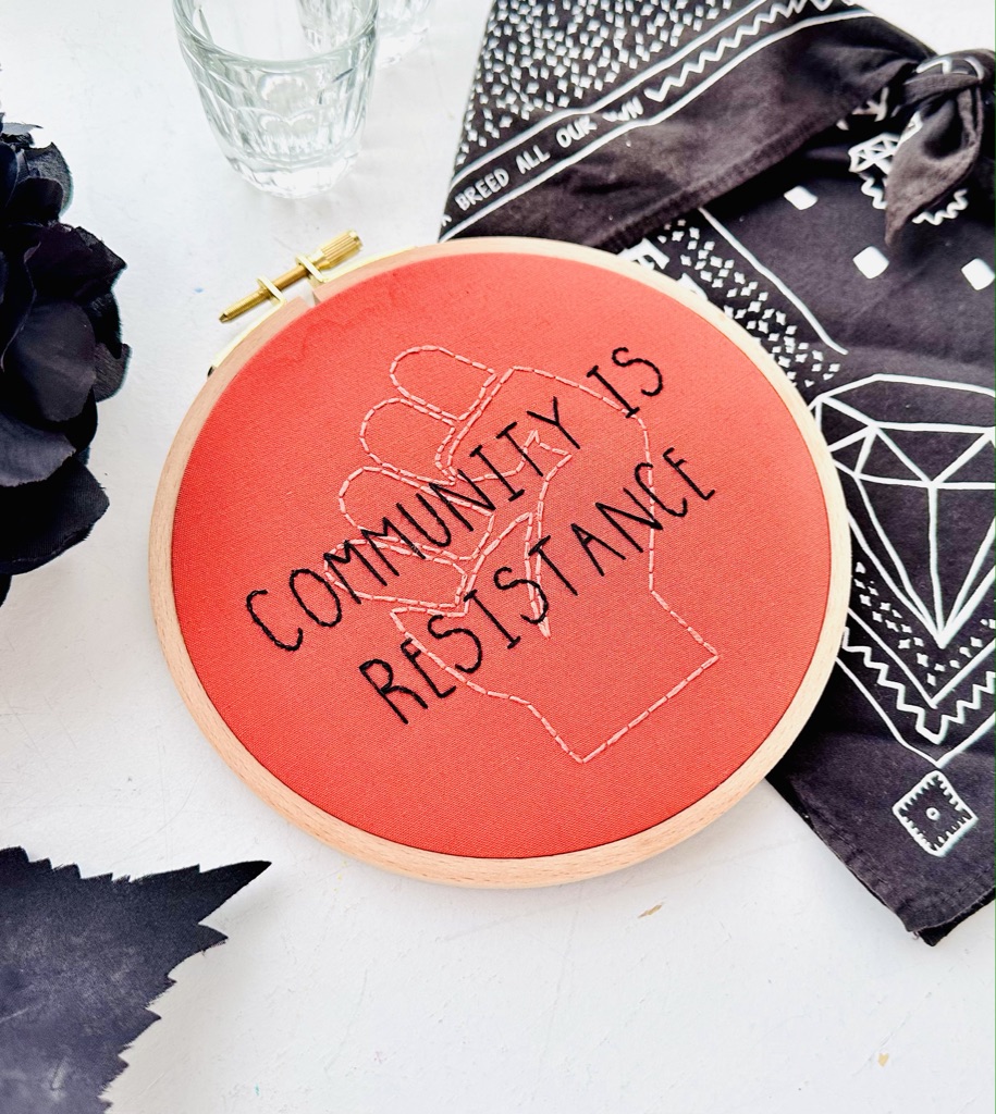 Community is resistance Embroidery // PDF Pattern Download 6” hoop - Image 3