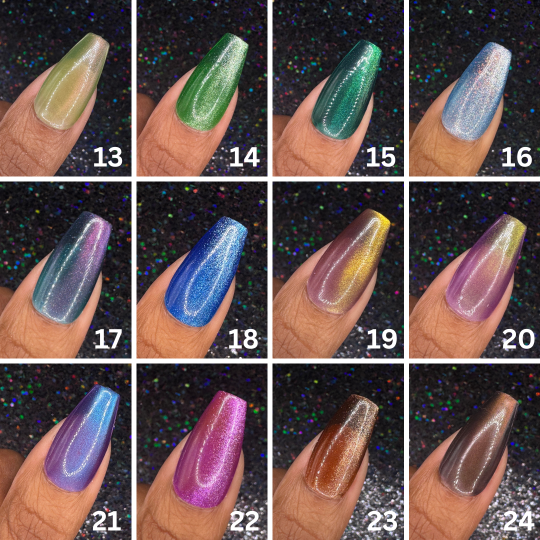 Single Solid Cat-Eye Color Sets *Choose Your Color* - Hand-painted Reusable Press-On Nail Extensions 10 pcs - Image 3