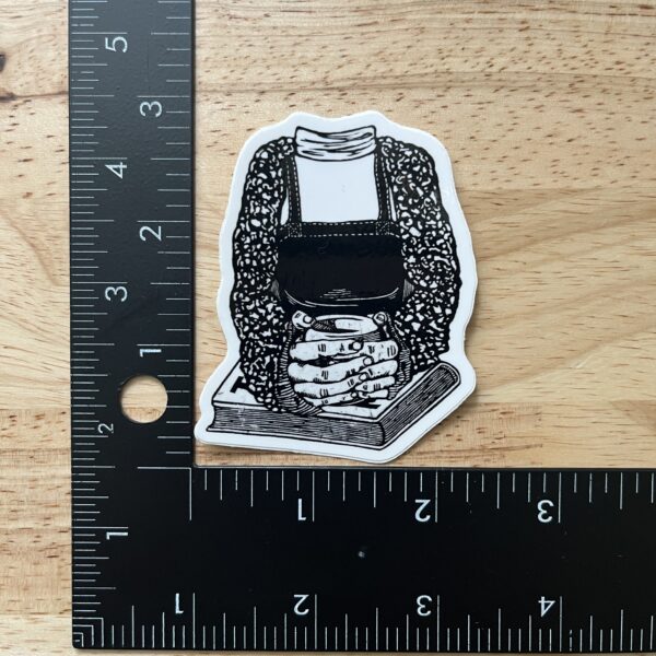 Hot Drink and a Book Sticker – weatherproof adhesive, UV protective laminate