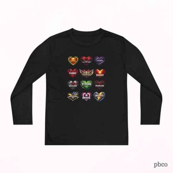 Superhero Valentine Youth Long Sleeve Tee Shirt