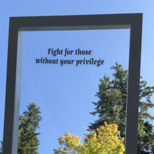 Fight for those without your privilege - Motivational Mirror Cling Reusable Window Decal