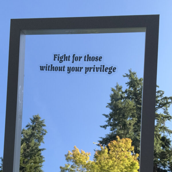 Fight for those without your privilege – Motivational Mirror Cling Reusable Window Decal