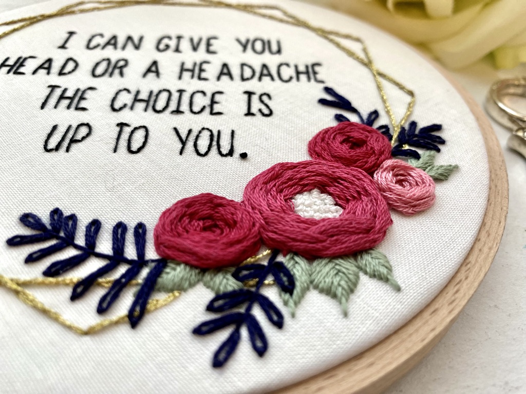 Head or a Headache // Embroidery PDF Pattern Download 6 inch - Image 4