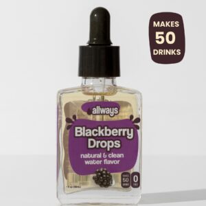 Natural Blackberry Water Enhancer Drops | Sugar-Free, Zero Calories, Monk Fruit Sweetened | Glass Bottle for On-the-Go Hydration | Kids & Adults | 50 Servings