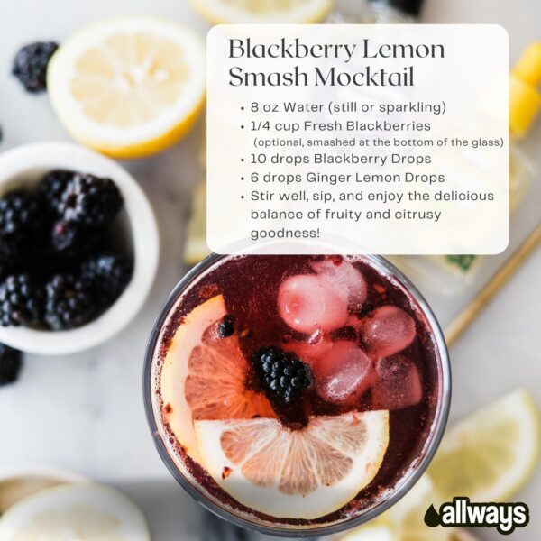 Natural Blackberry Water Enhancer Drops | Sugar-Free, Zero Calories, Monk Fruit Sweetened | Glass Bottle for On-the-Go Hydration | Kids & Adults | 50 Servings