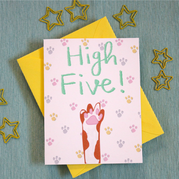 Cat’s Paw High Five Greeting Card