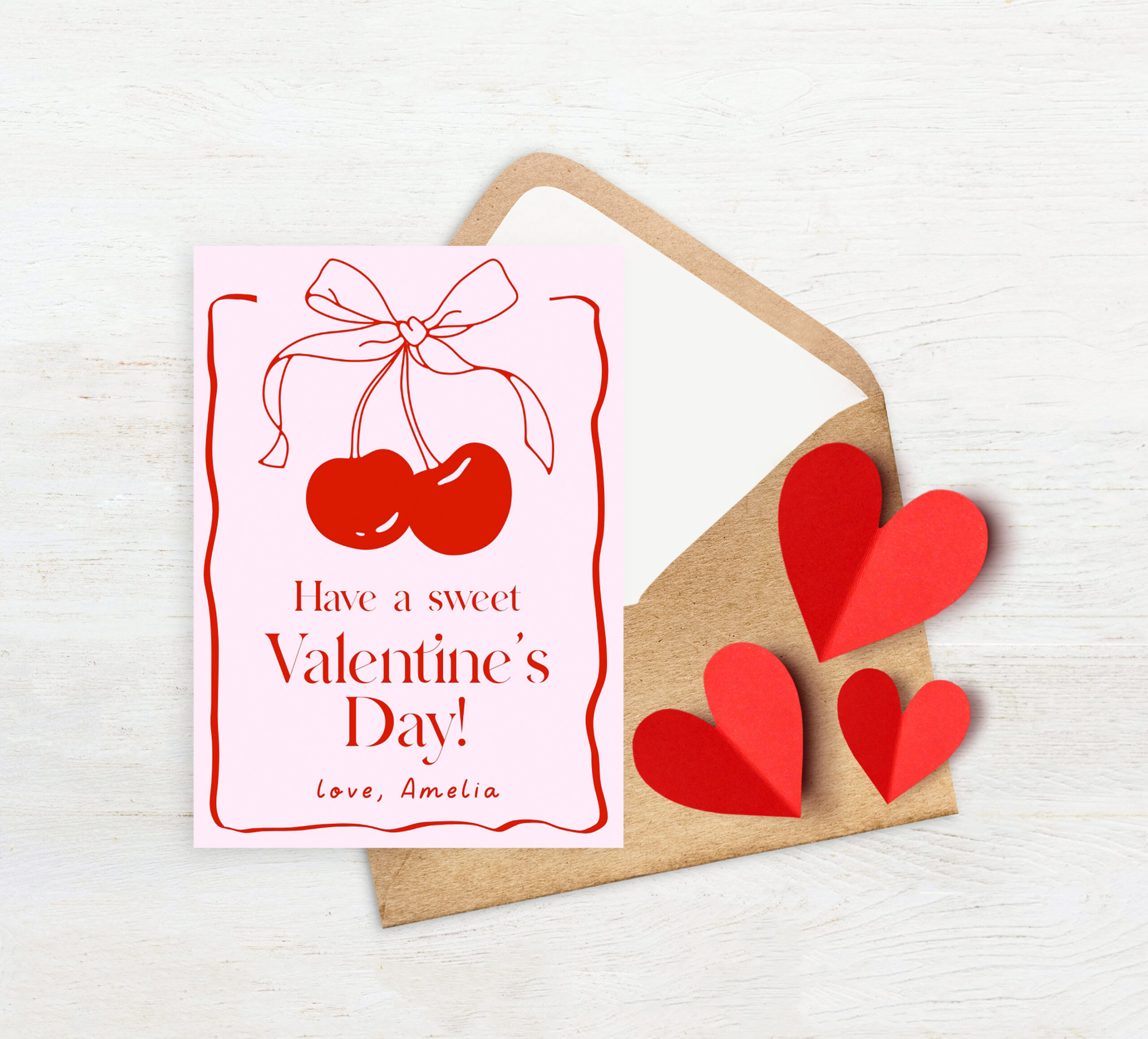 Cherry Valentine Set - EDITABLE TEMPLATE - Image 4