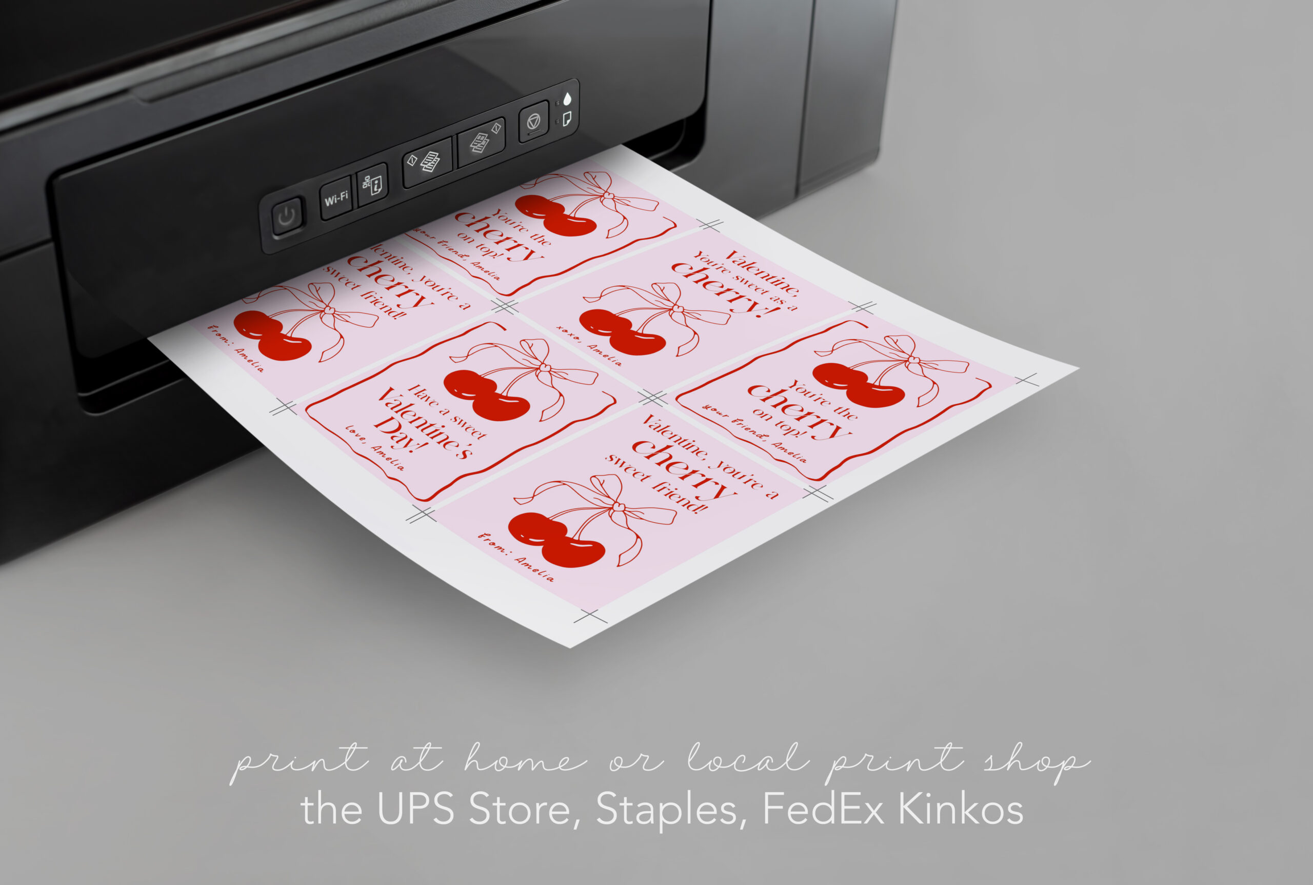 Cherry Valentine Set - EDITABLE TEMPLATE - Image 6