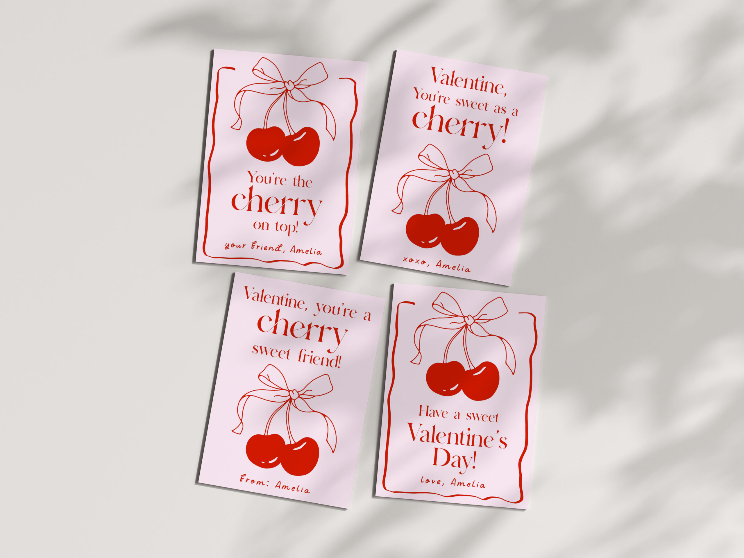 Cherry Valentine Set - EDITABLE TEMPLATE - Image 7