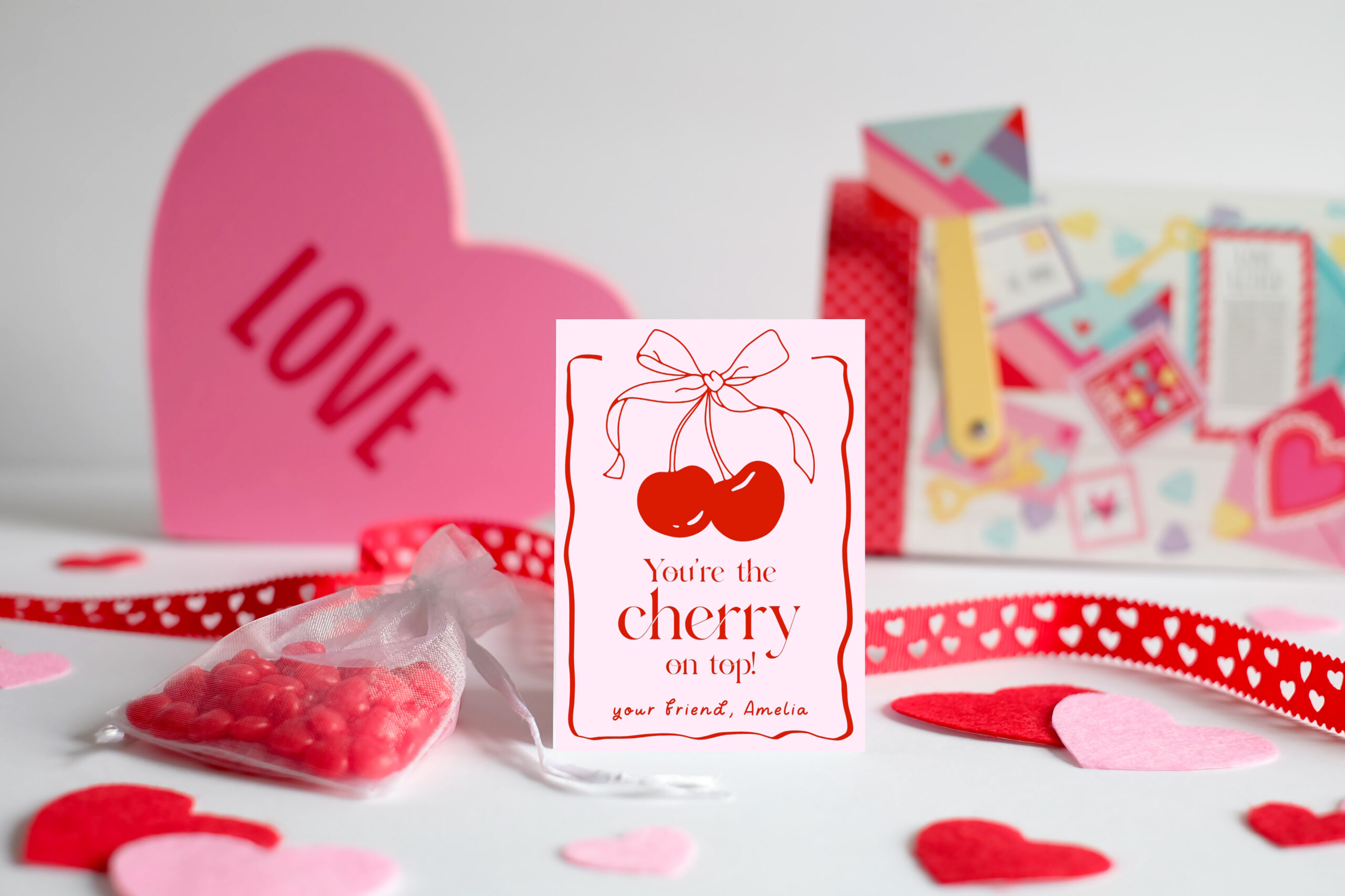 Cherry Valentine Set - EDITABLE TEMPLATE - Image 3