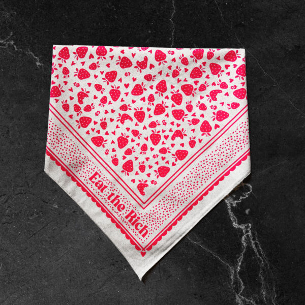 ‘Eat the Rich’ 100% Cotton Bandana – Strawberries & Cream