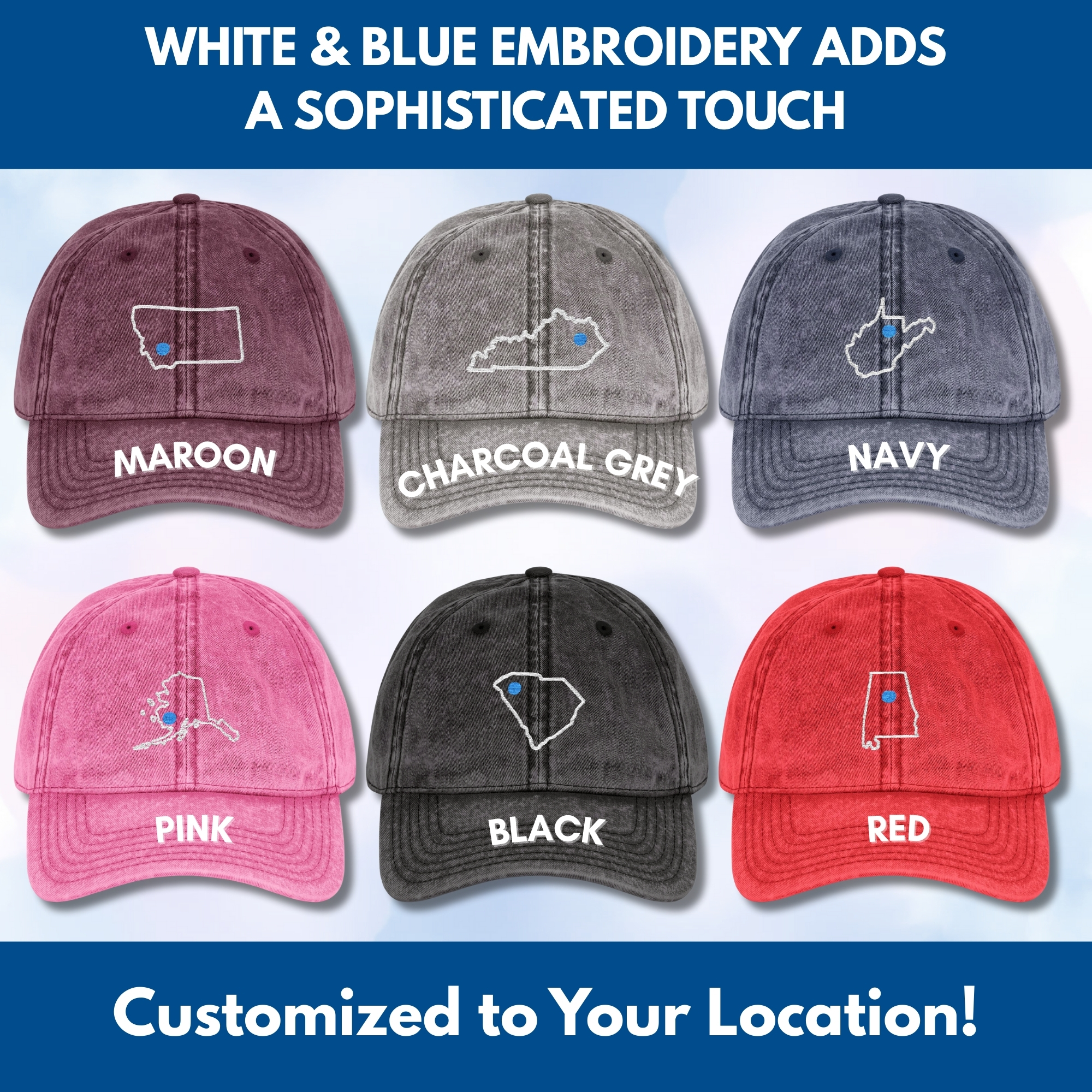 Custom-Blue-Dot-Red-State-Vintage-Embroidered-Hat